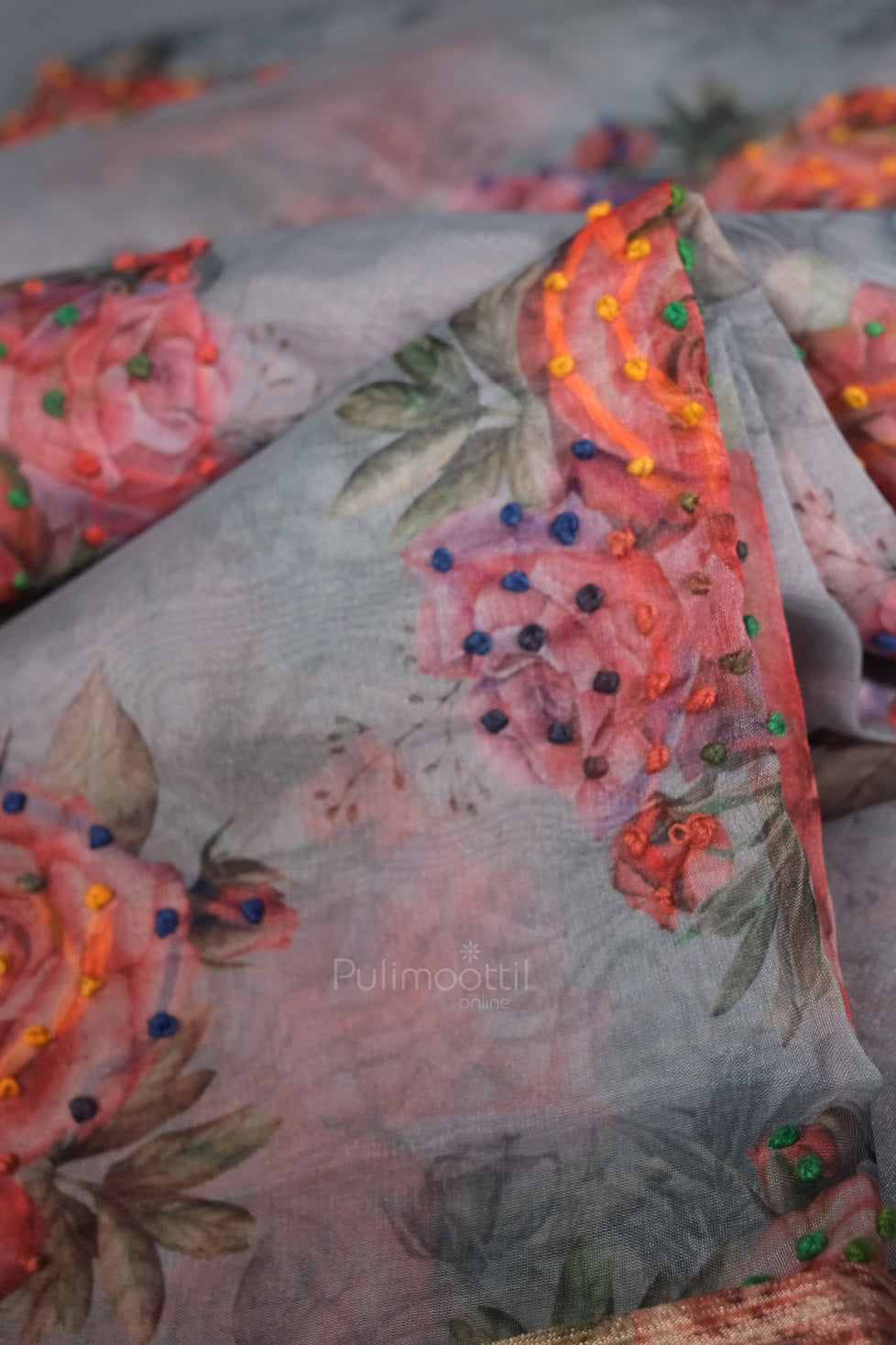 Gray Color Organza Saree