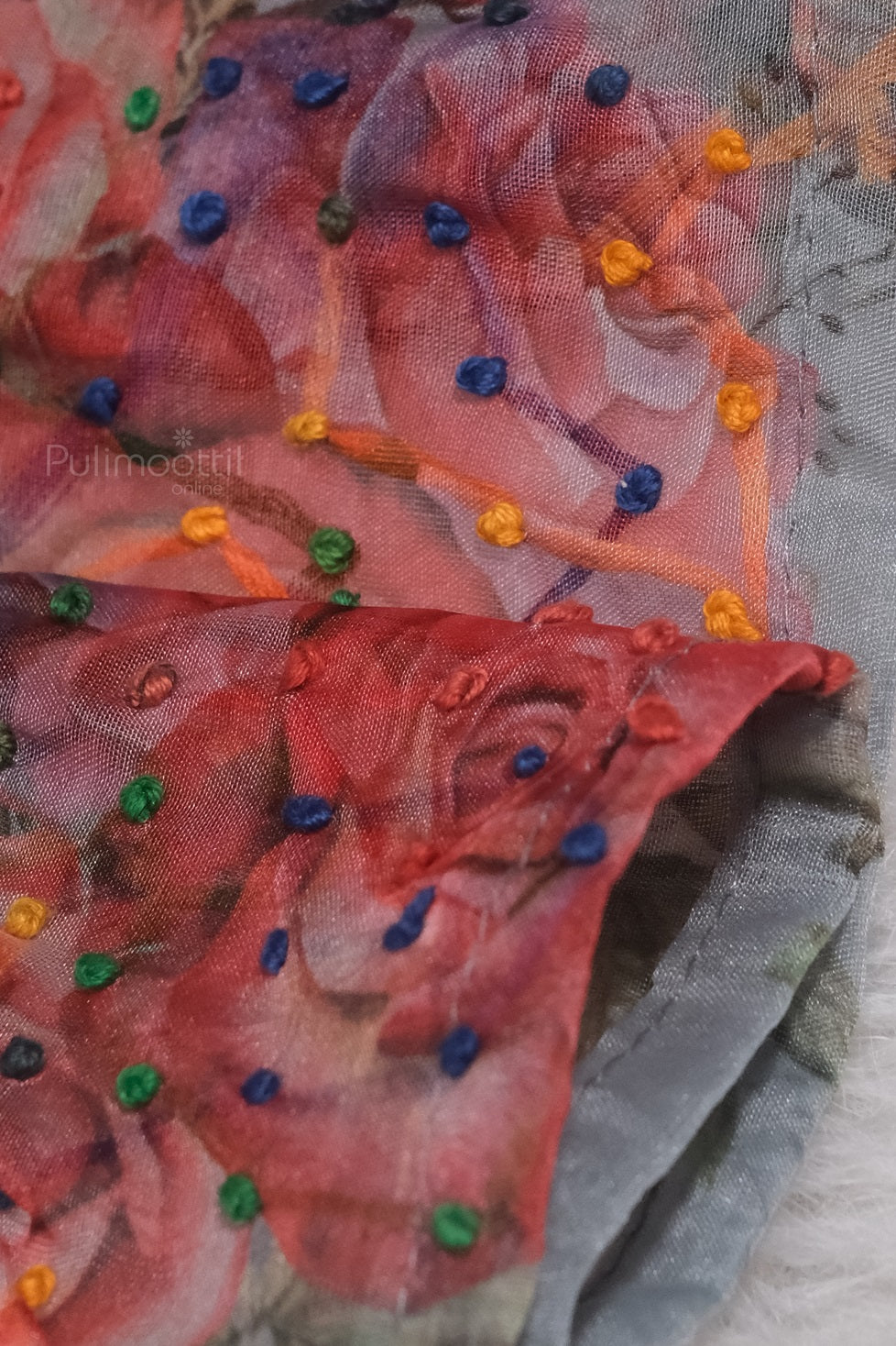 Gray Color Organza Saree