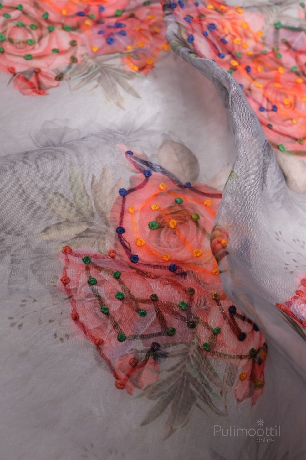 Gray Color Organza Saree