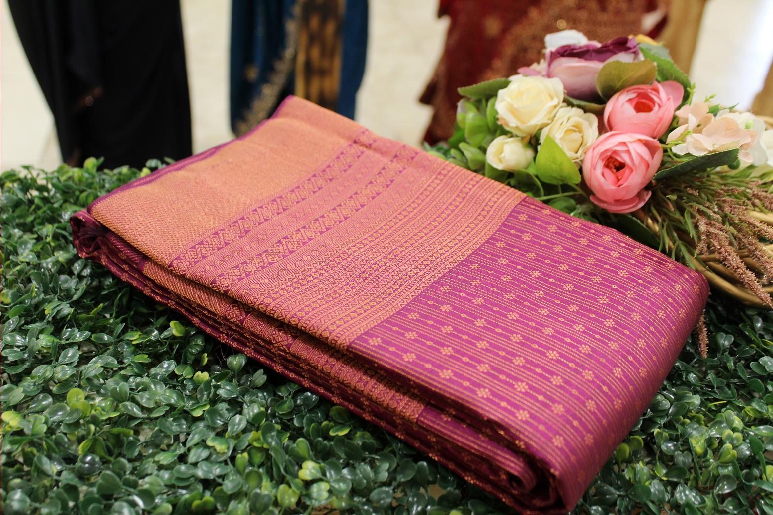 Wine Colour, Bridal Designer Silk Saree.