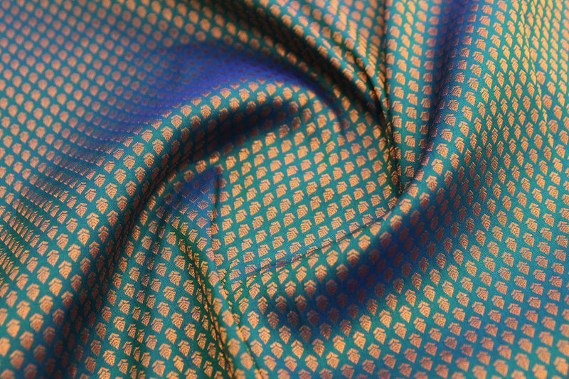 Peacock Blue Colour, Bridal Designer Silk Saree.