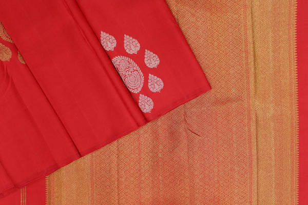 Dark Rani Pink Colour, Kanchipuram Designer Soft Silk Saree.