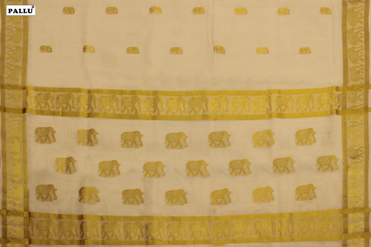 Hand-Loom Cotton Kerala Saree.