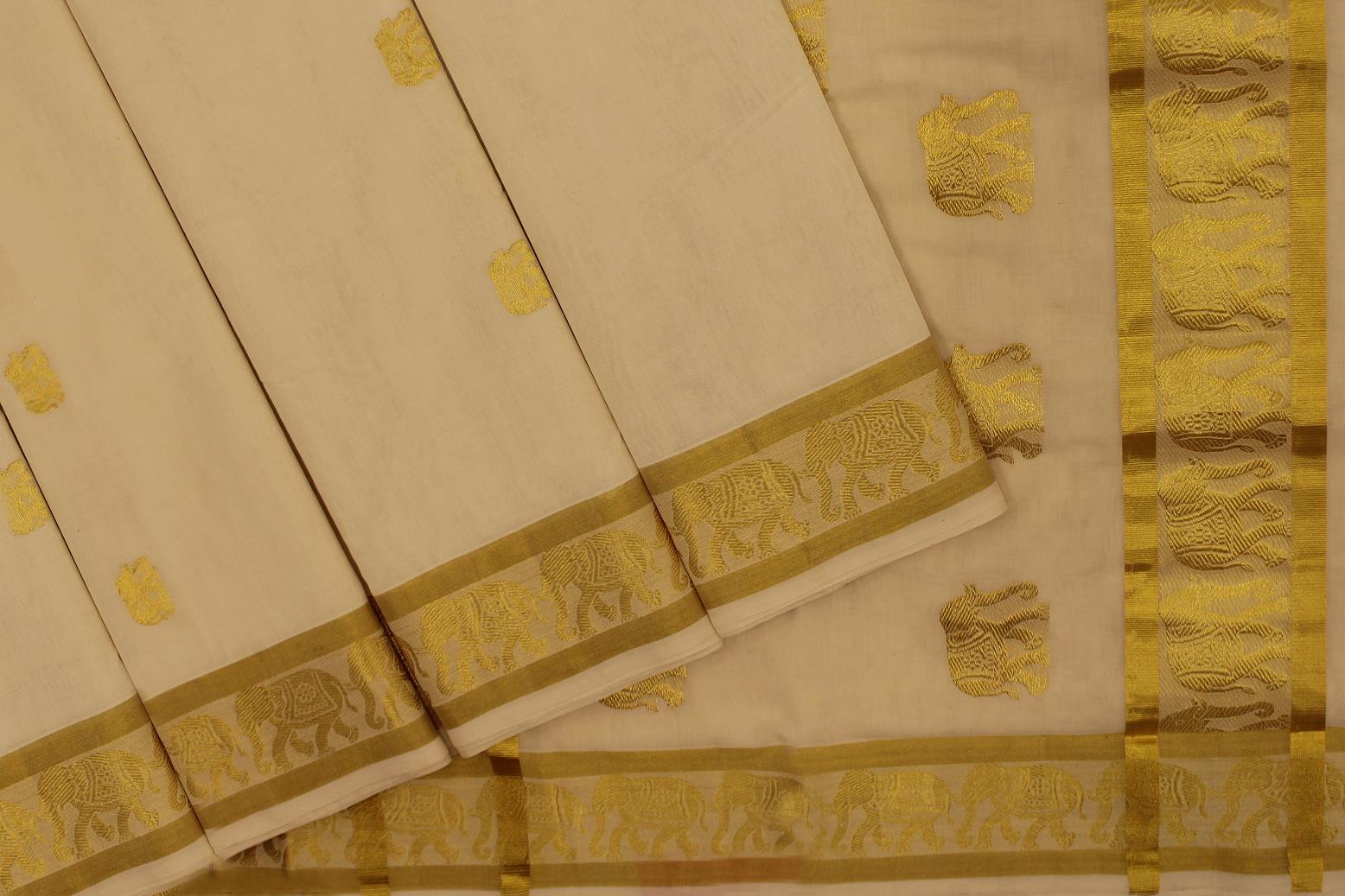 Hand-Loom Cotton Kerala Saree.