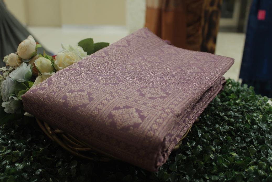 Dusty Purple Colour, Bridal Designer Silk Saree.