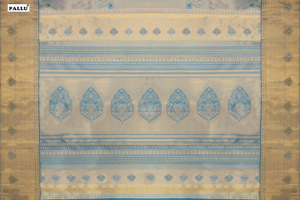 Sky Blue Double shade Colour, Bridal Designer Silk Saree.
