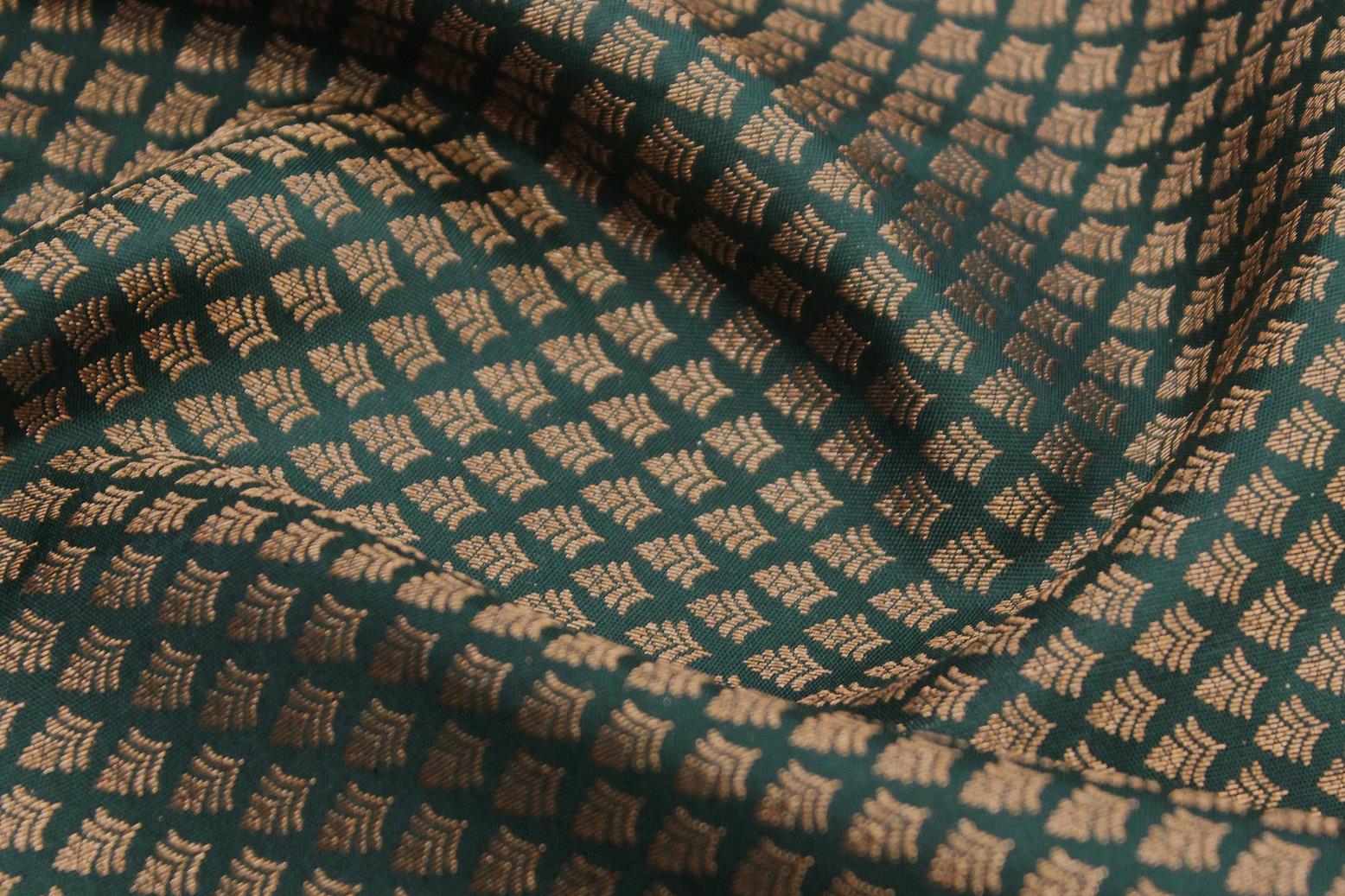 Bottle Green Colour, Bridal Designer Silk Saree.