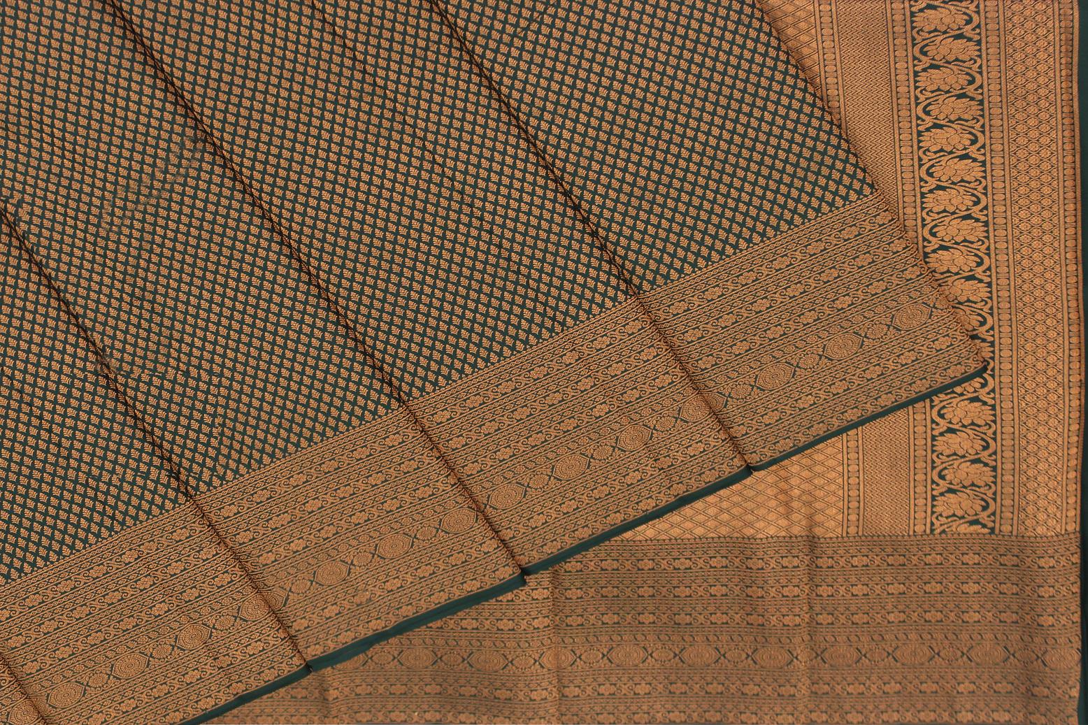 Bottle Green Colour, Bridal Designer Silk Saree.