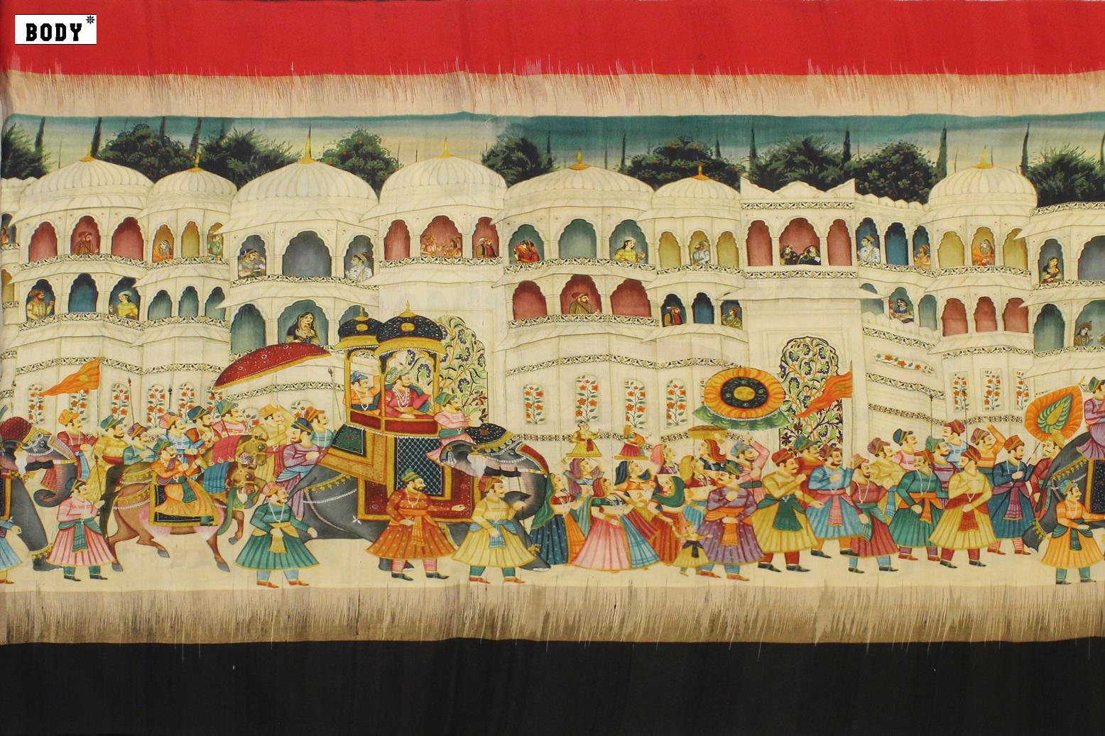 Screen print, Butter silk in Jute weaving Jute Silk Saree