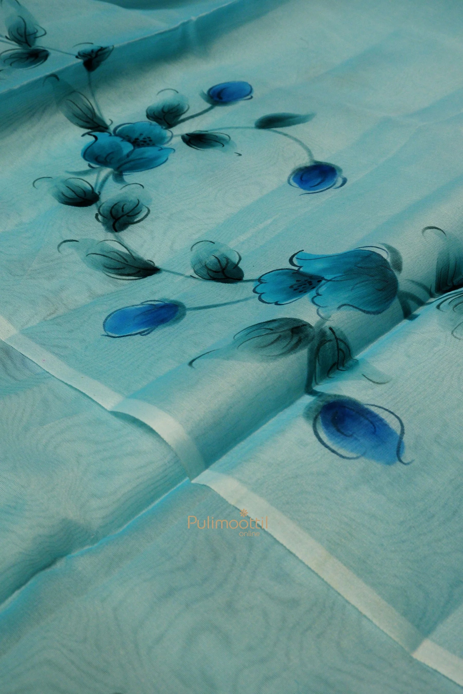LIGHT BLUE COLOR ORGANZA SAREE
