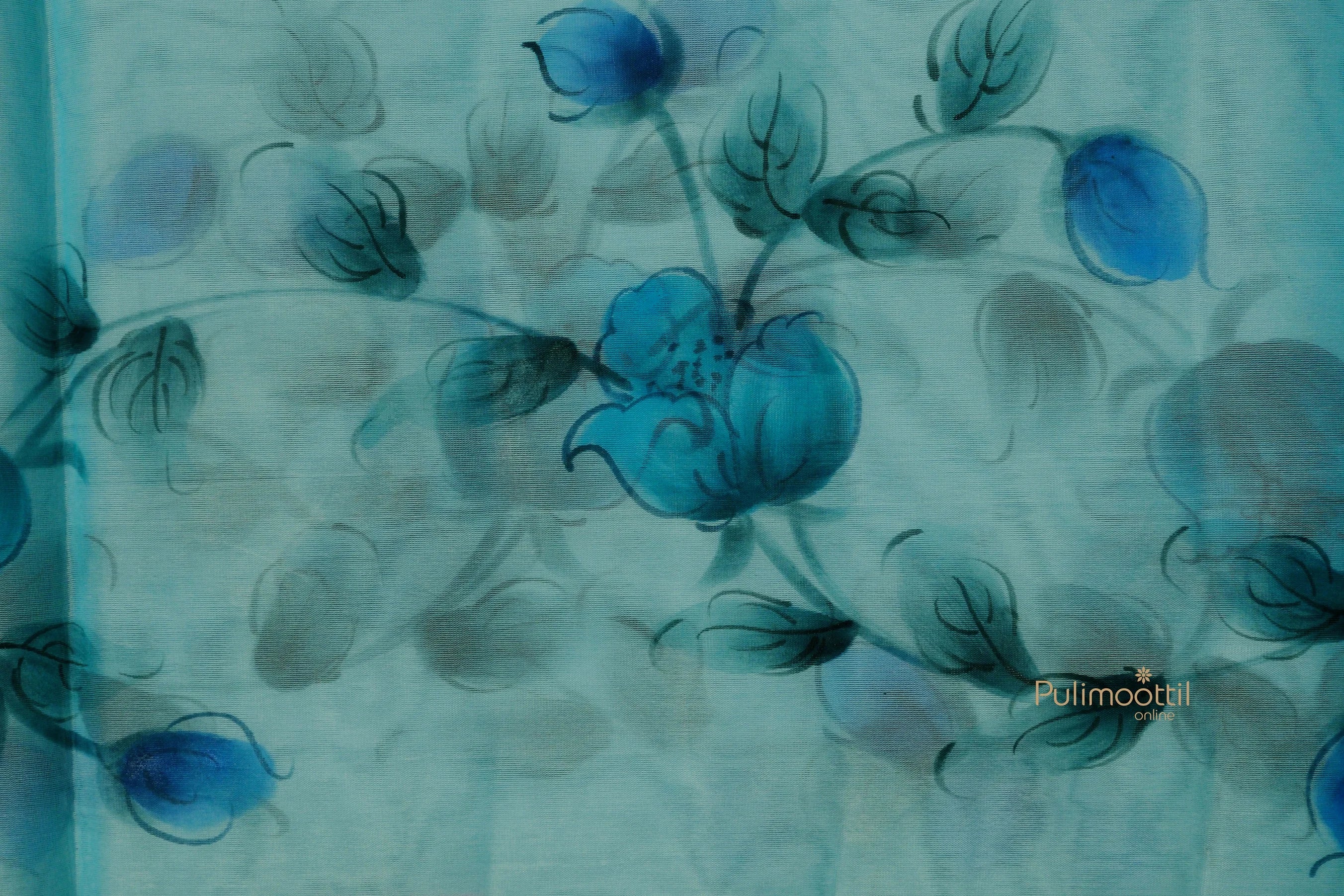 LIGHT BLUE COLOR ORGANZA SAREE