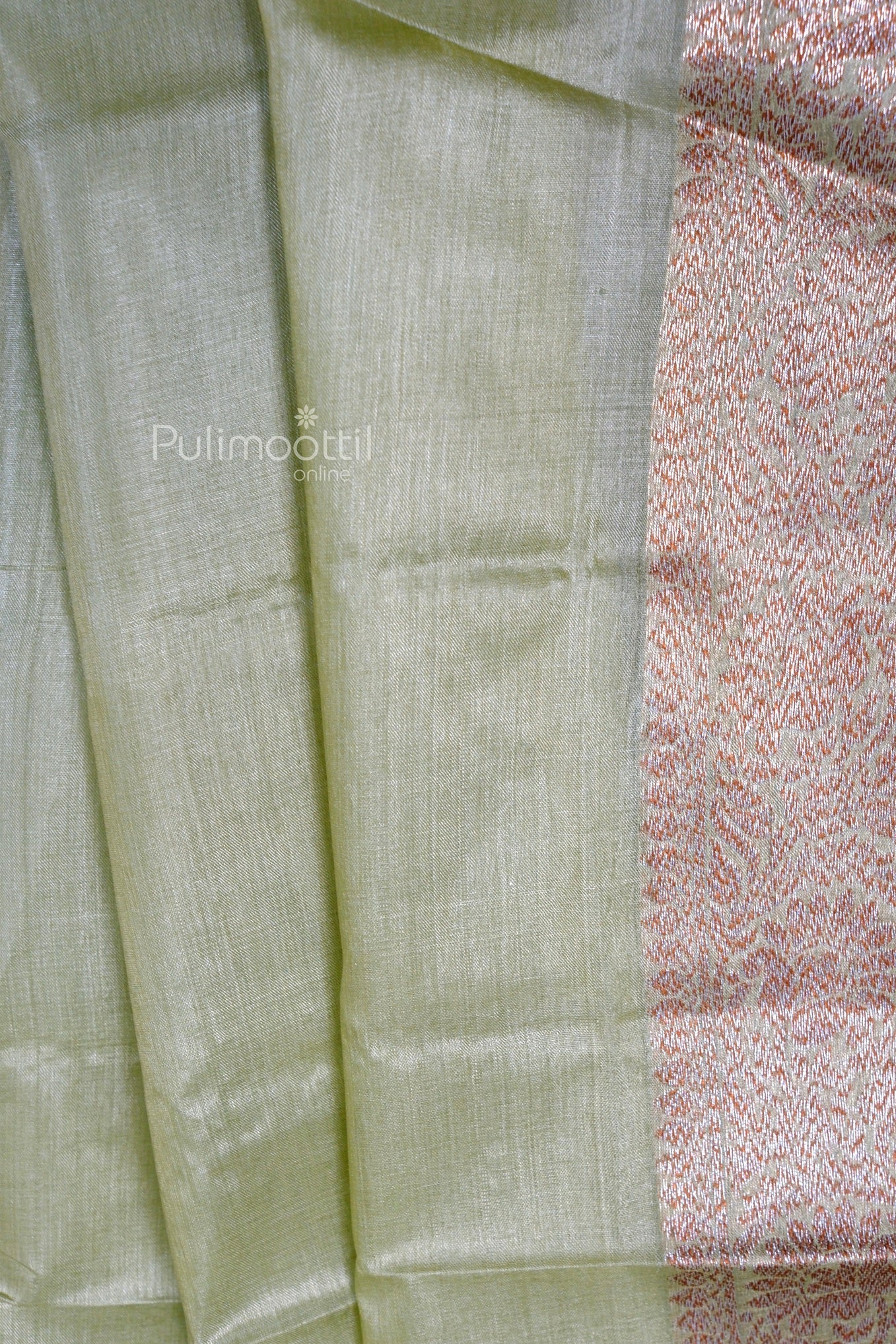 Light Gray Color pure tussar Silk saree