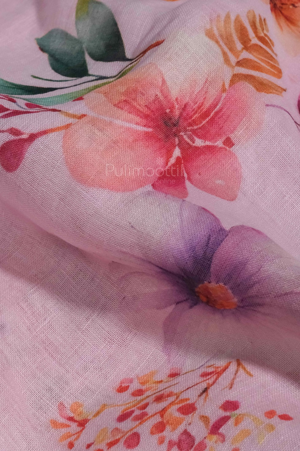 Light Pink Color Linen Saree