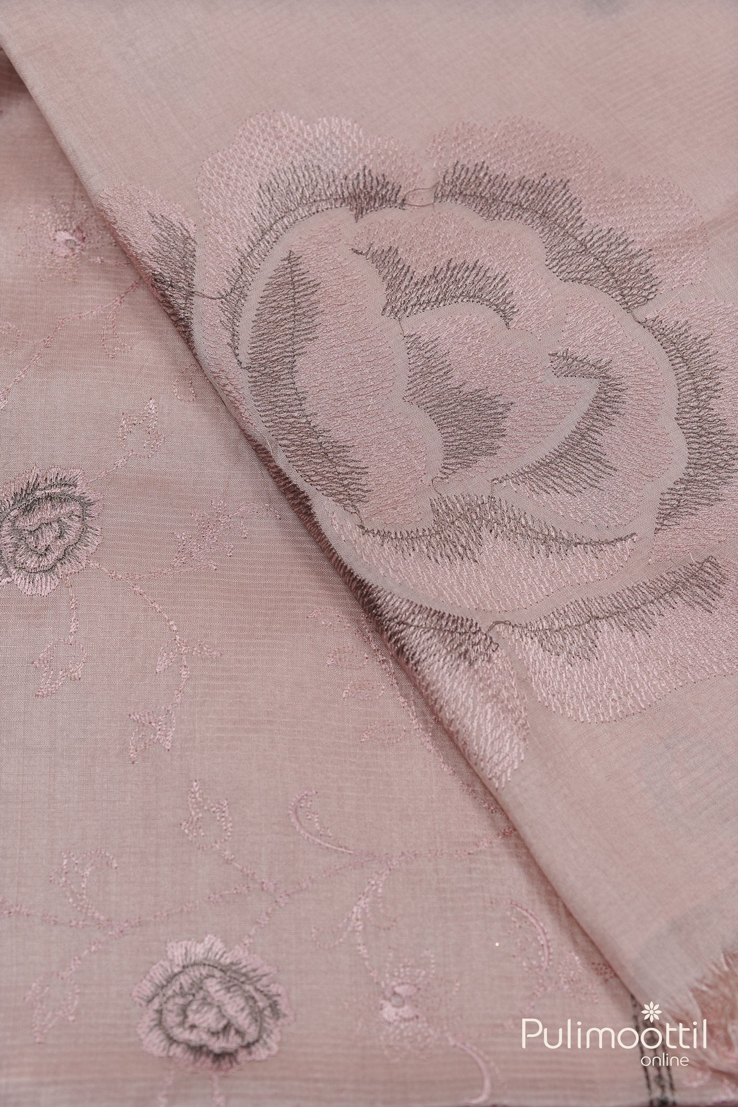 Light peach color Tusser silk saree