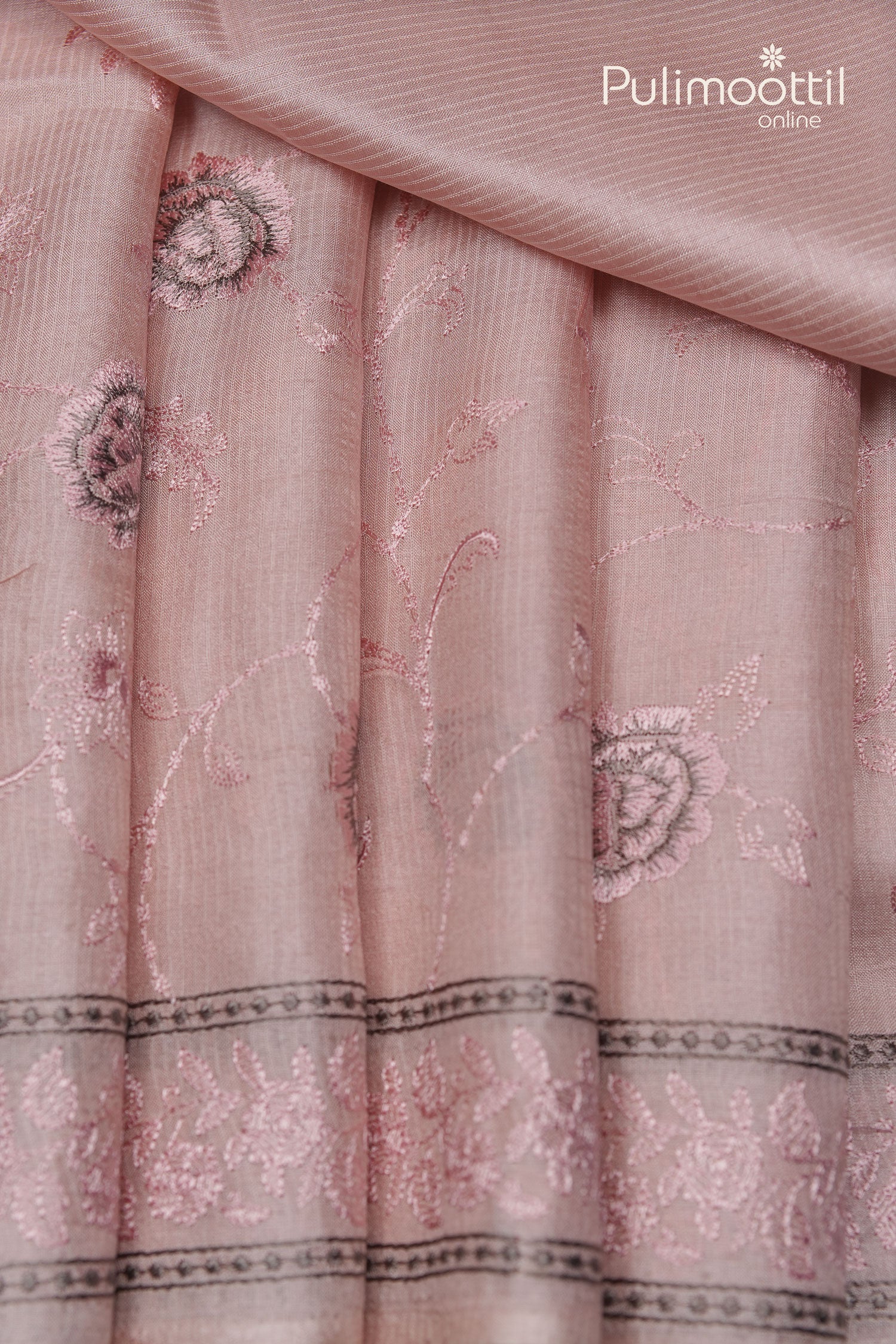 Light peach color Tusser silk saree