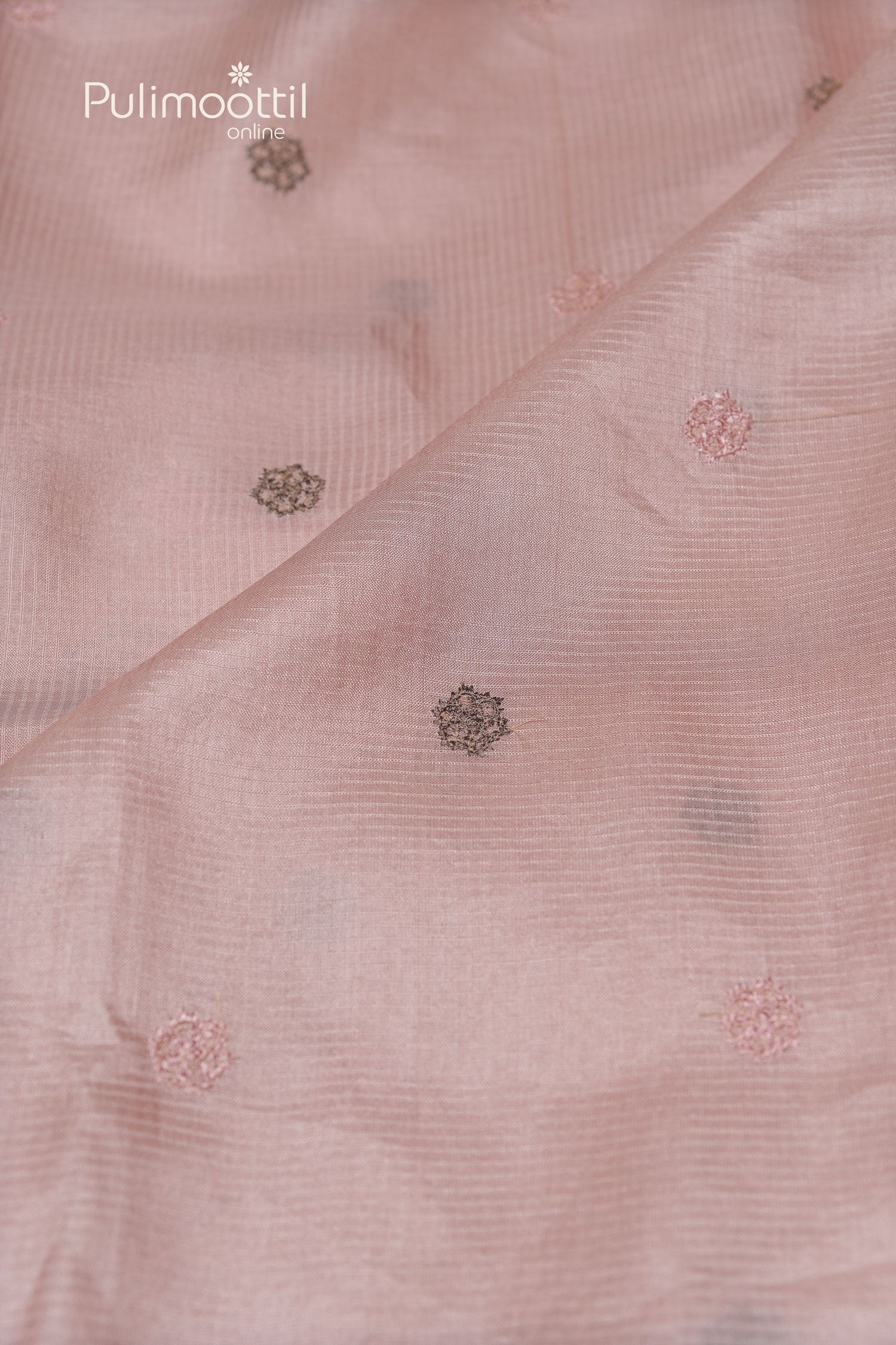 Light peach color Tusser silk saree