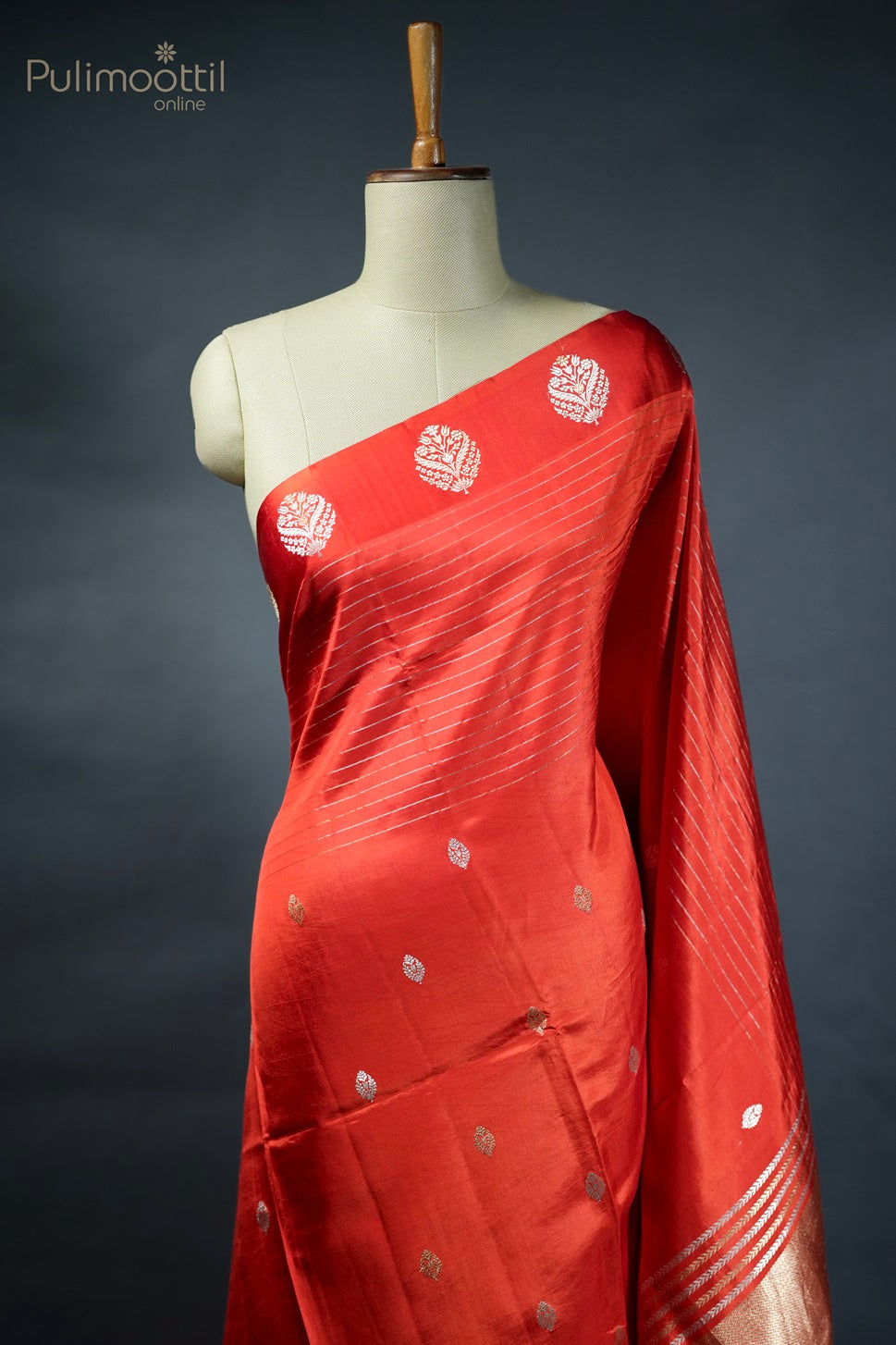 Orange Colour Mango Silk Saree