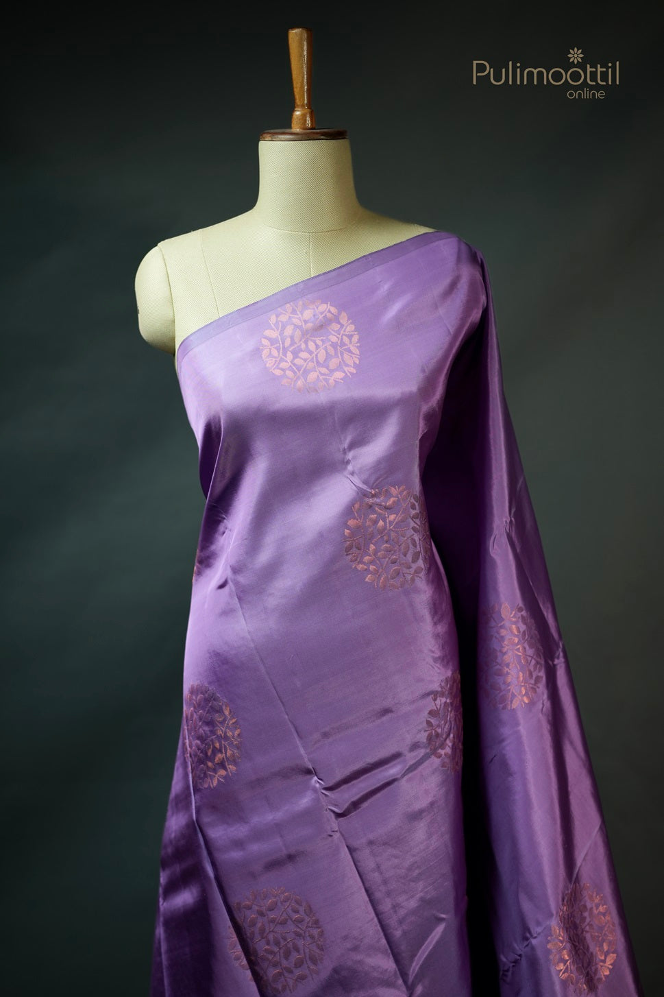Lavender Colour Semi Kanchipuram Saree