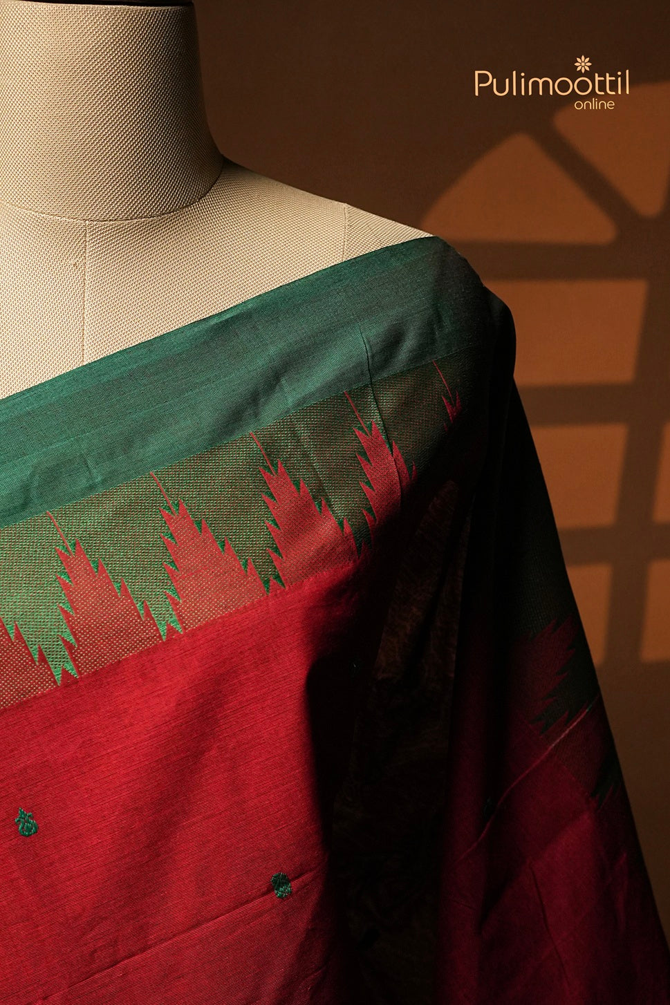 Maroon Colour Kalyani Cotton Saree