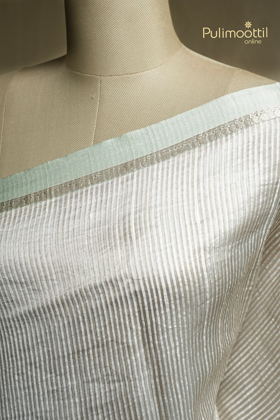 Ivory Colour Tissue Organza Fancy Saree