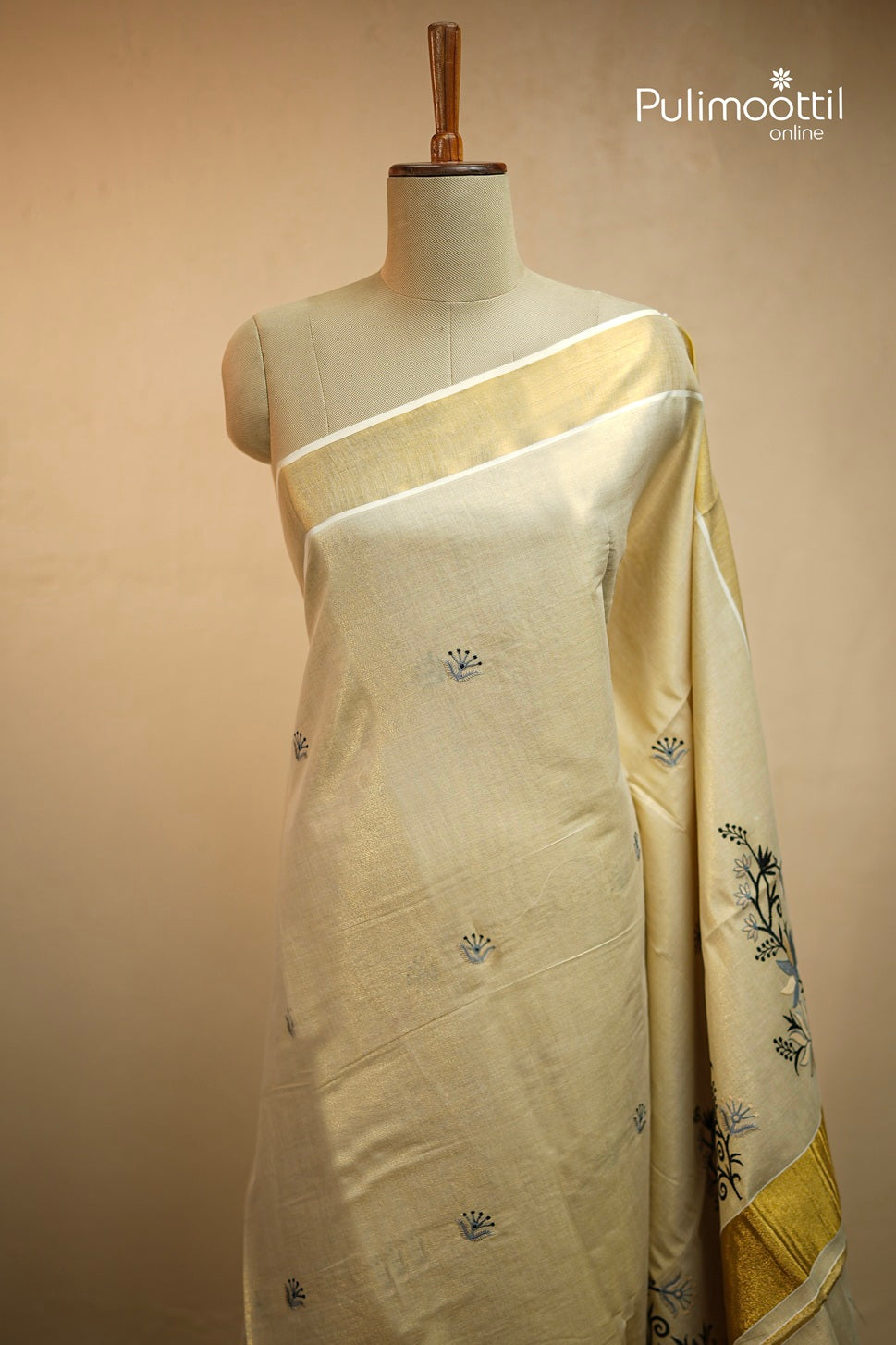 Kerala Traditional Golden Tissue Set Saree