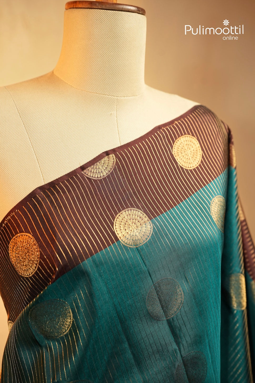 Peacock Blue Colour Kanchipuram Soft Silk Saree