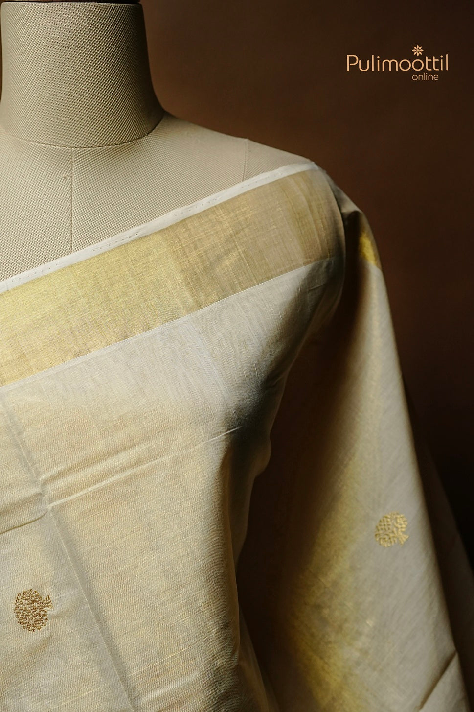 Kerala Traditional Golden Tissue Handloom Set Saree