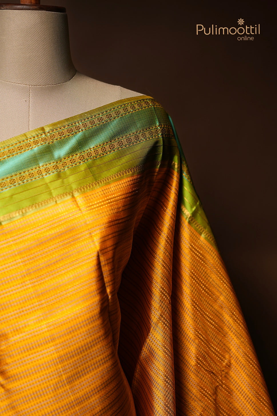 Mustard Yellow Colour Kanchipuram Brocade Wedding Saree