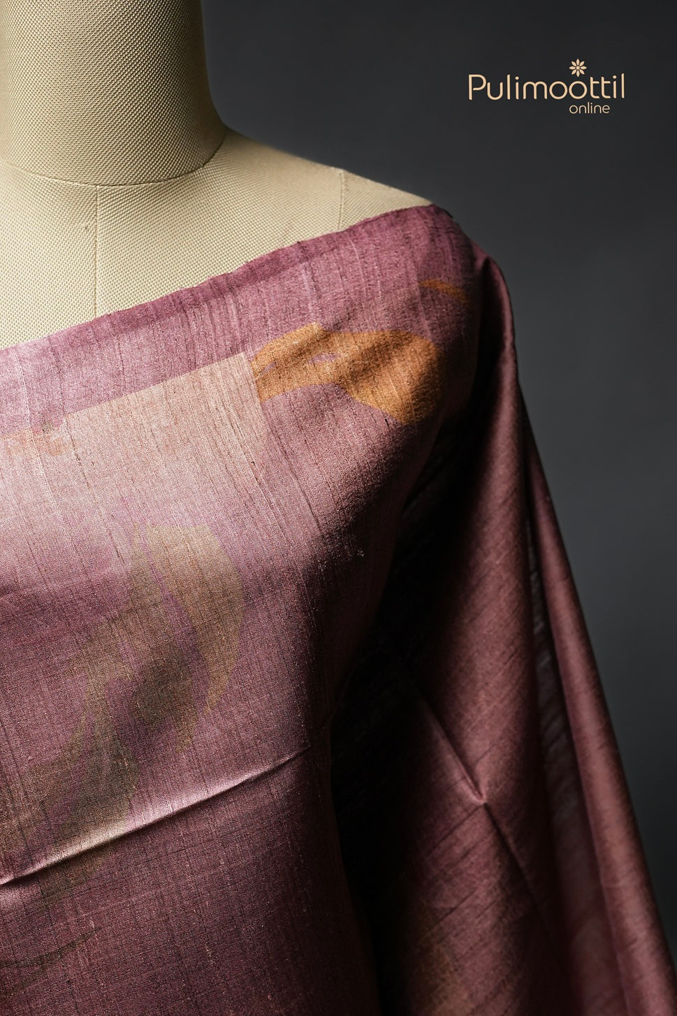 Onion Colour Jute Silk Saree