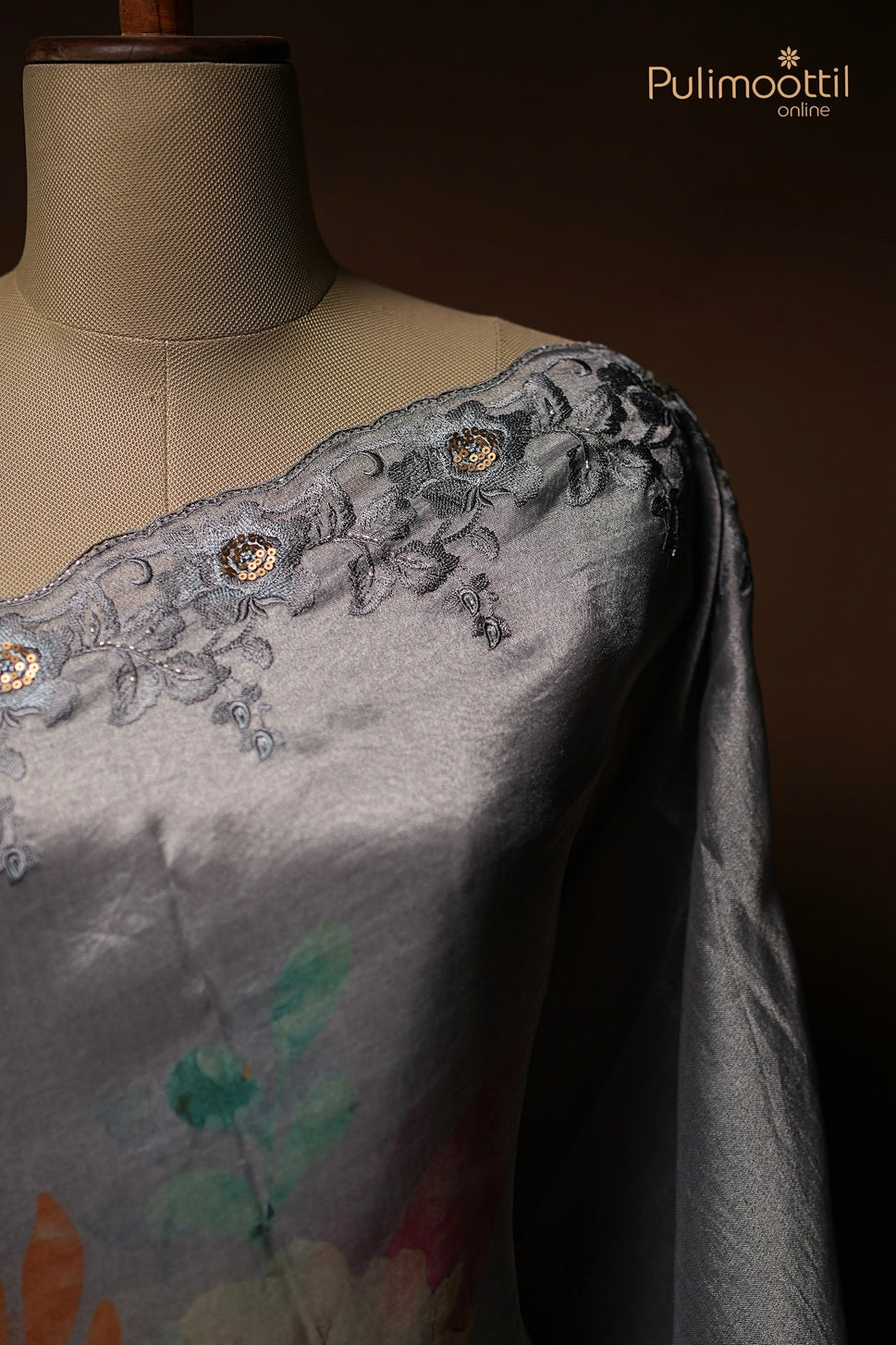 misty blue silver tissue Organza Fancy Saree