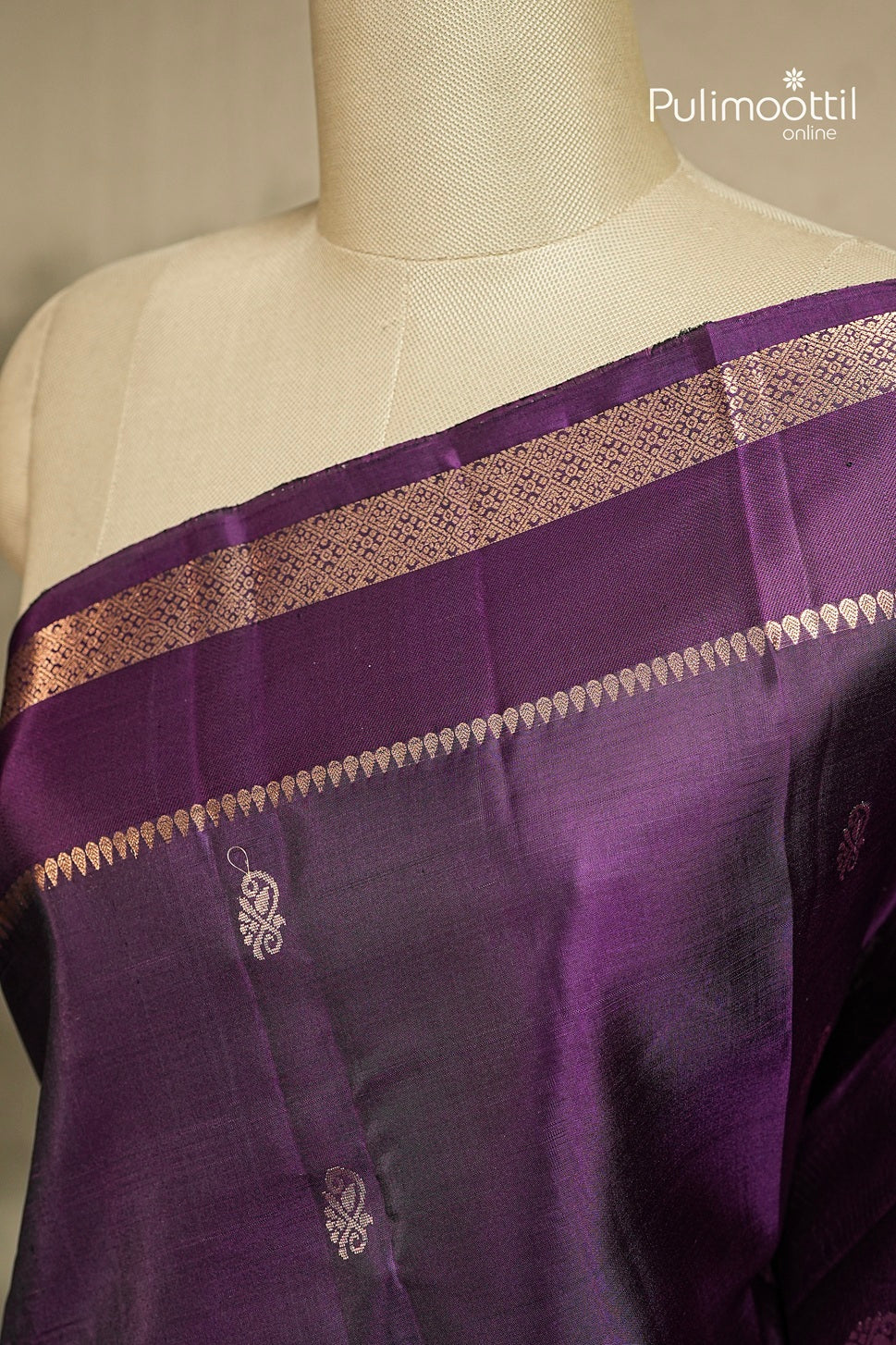 Dark Violet Colour Kanchipuram Soft Silk Saree
