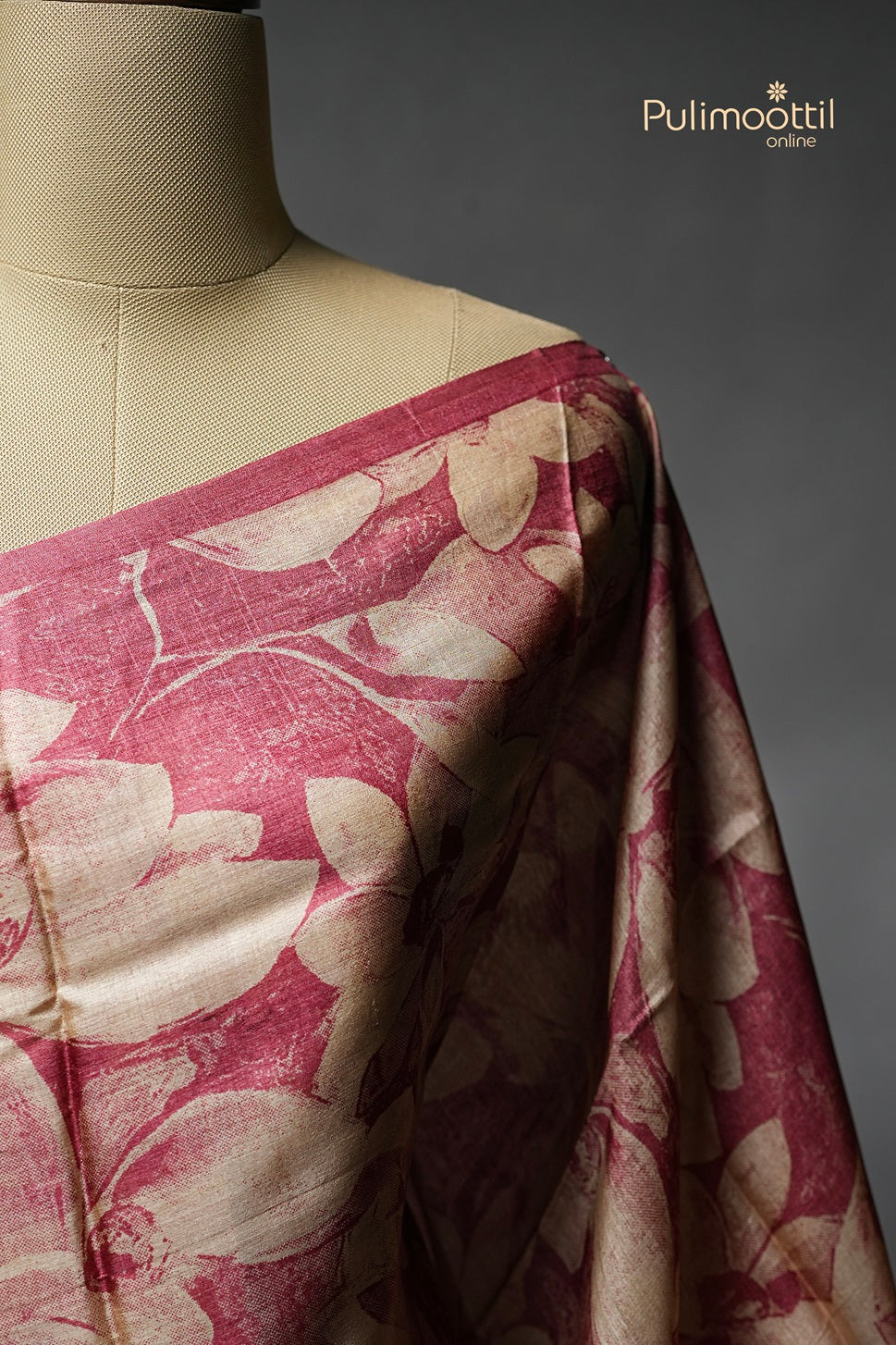 Onion Pink Colour Tussar Silk Saree