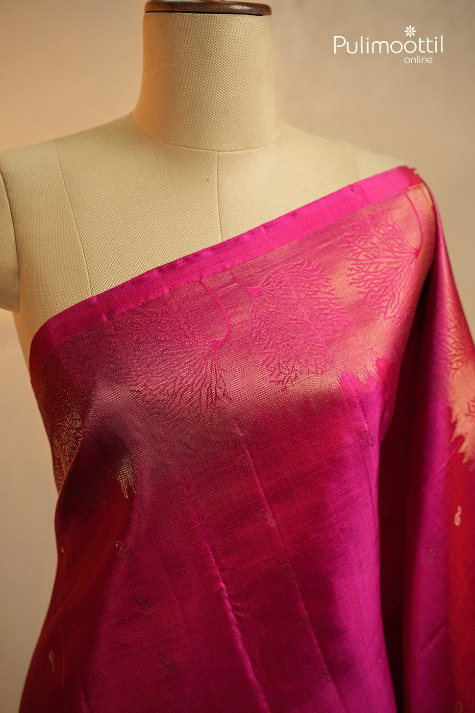 Dark Pink Colour Kanchipuram Designer Saree