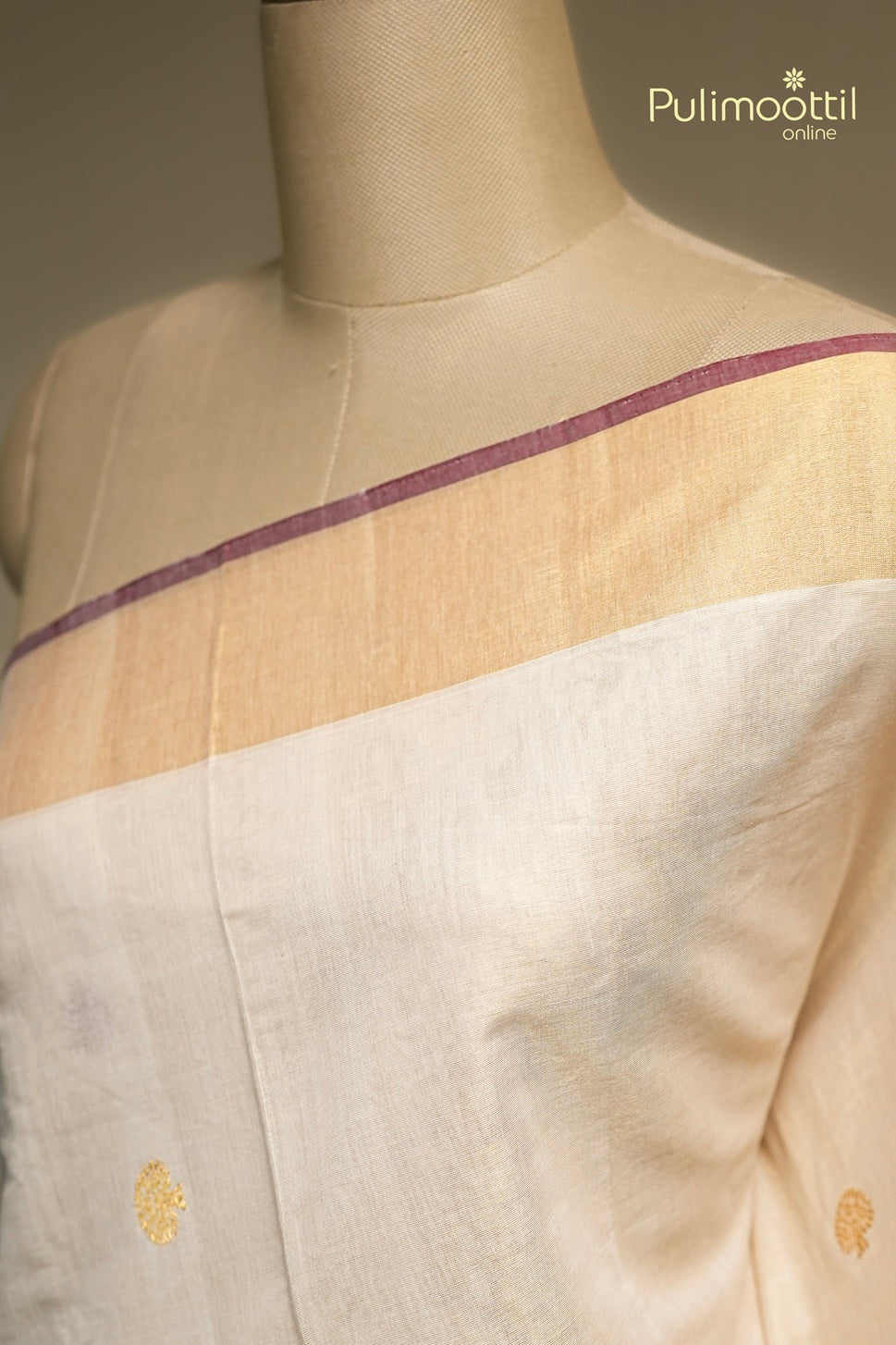 Kerala Traditional Golden Tissue Handloom Set Saree