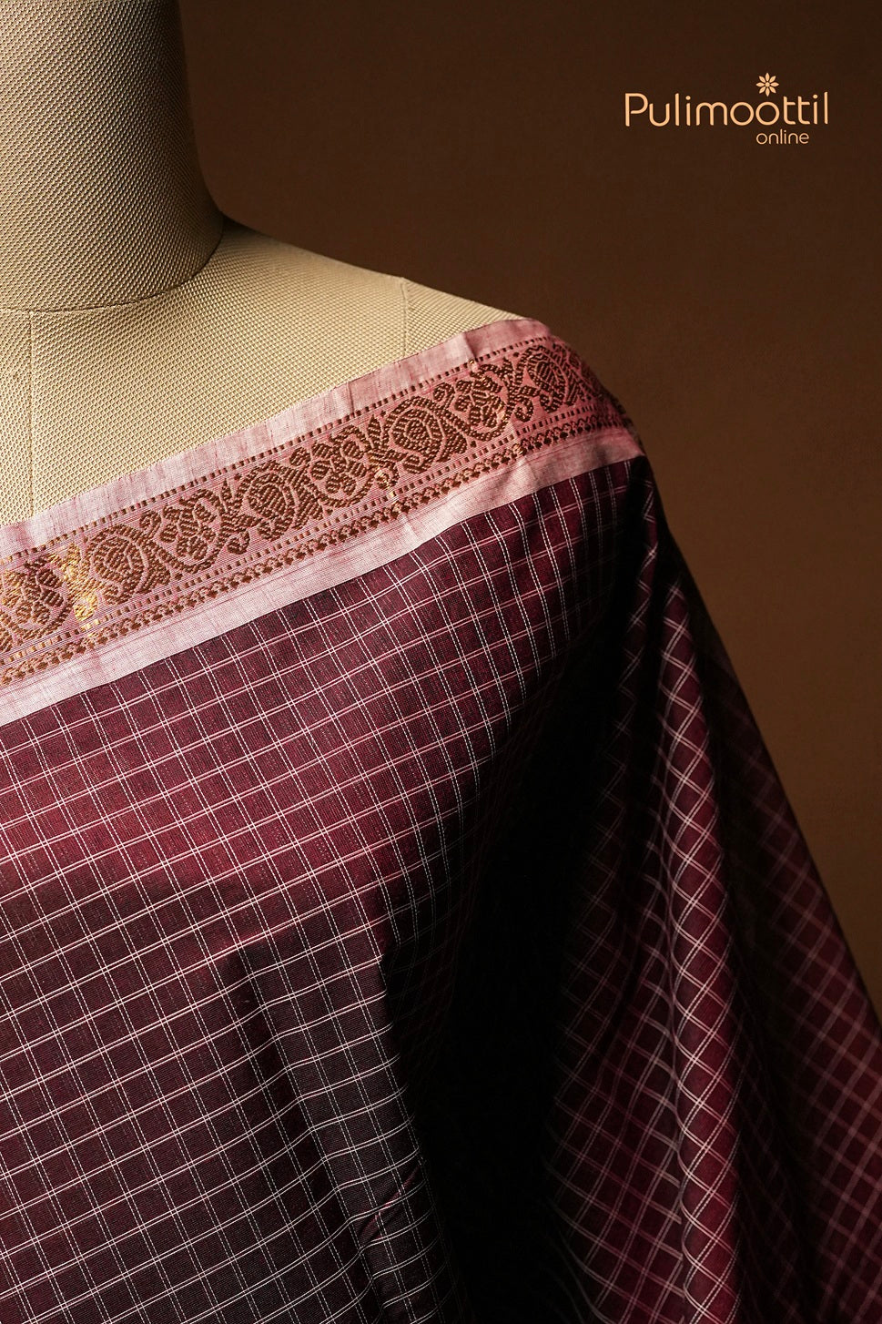Maroon Colour Cotton Saree