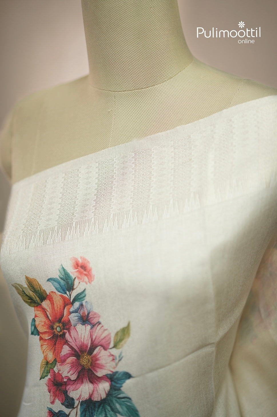 Offwhite Colour Tissue Traditional Fancy Saree