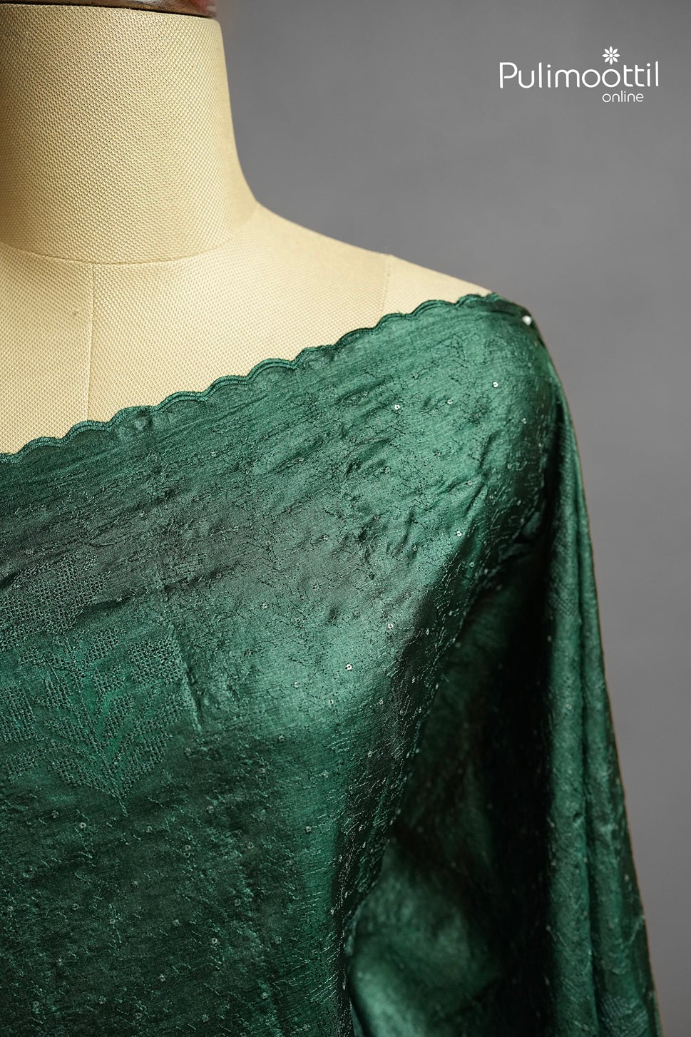 Bottle Green Colour Tussar Silk Saree