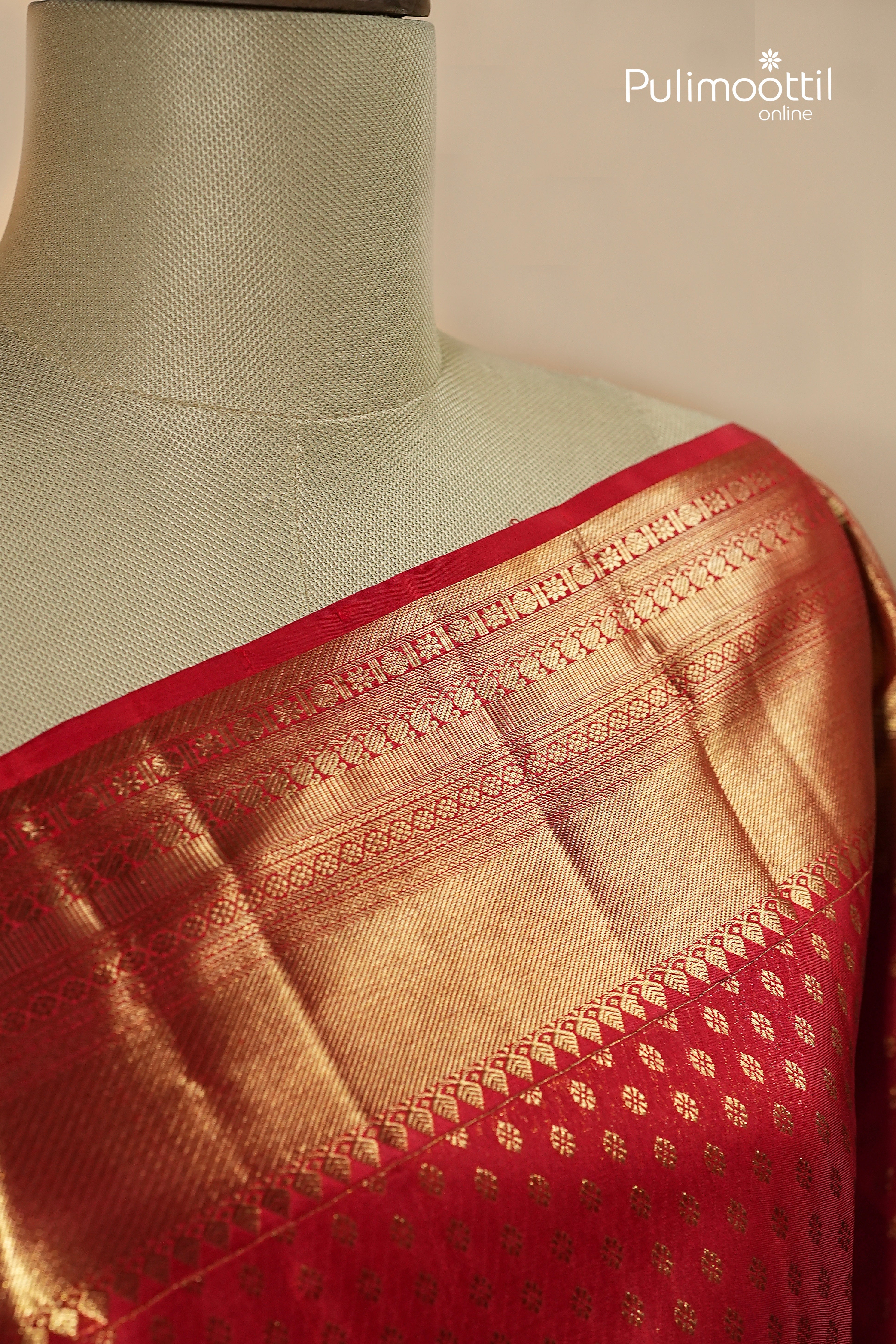Red Colour Kanchipuram Brocade Wedding Saree
