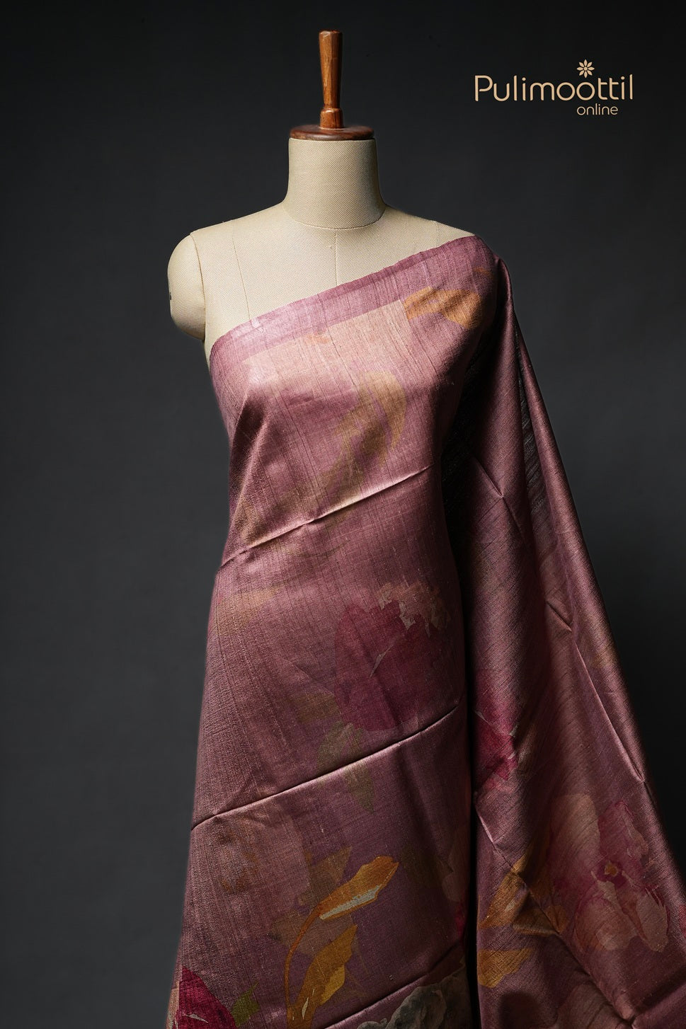 Onion Colour Jute Silk Saree