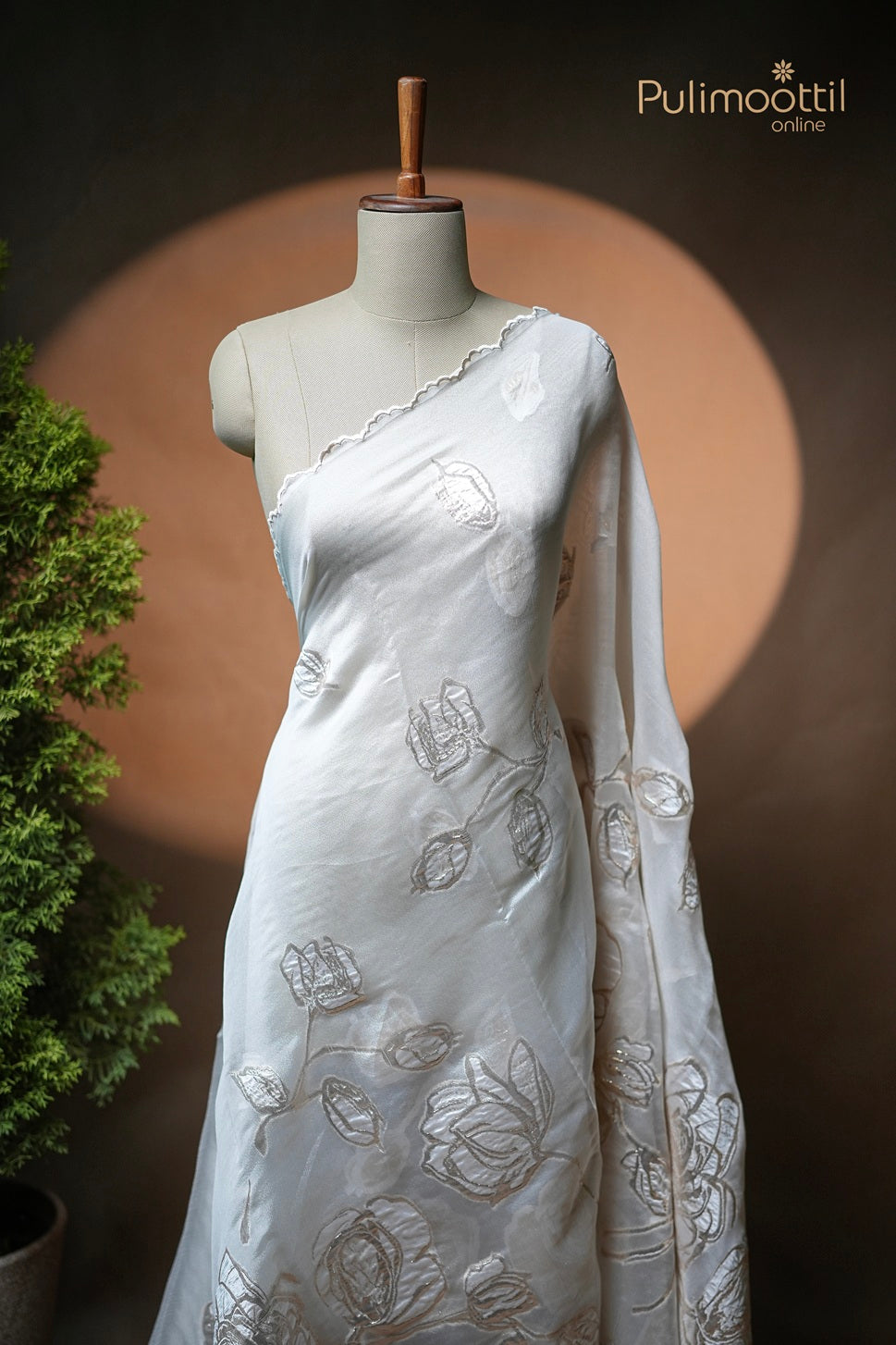Off White Colour Chanderi Saree