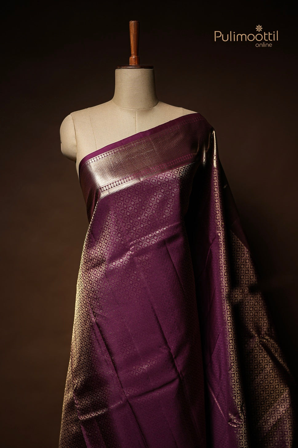 Purple Colour Kanchipuram Brocade Wedding Saree
