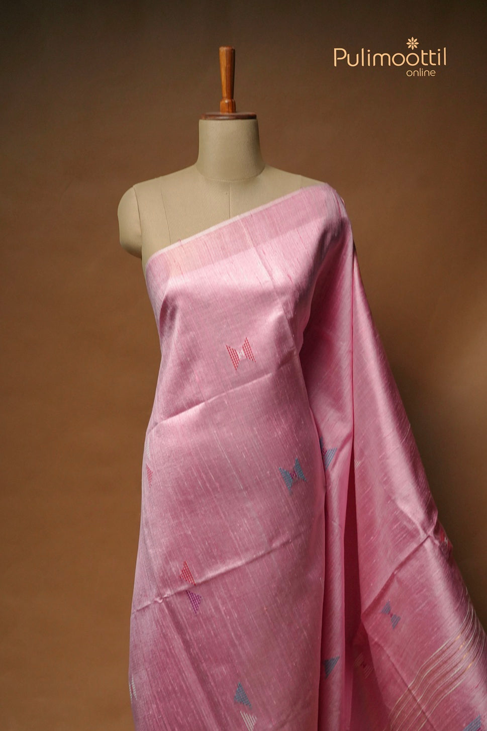 Baby Pink Colour Jute Silk Saree