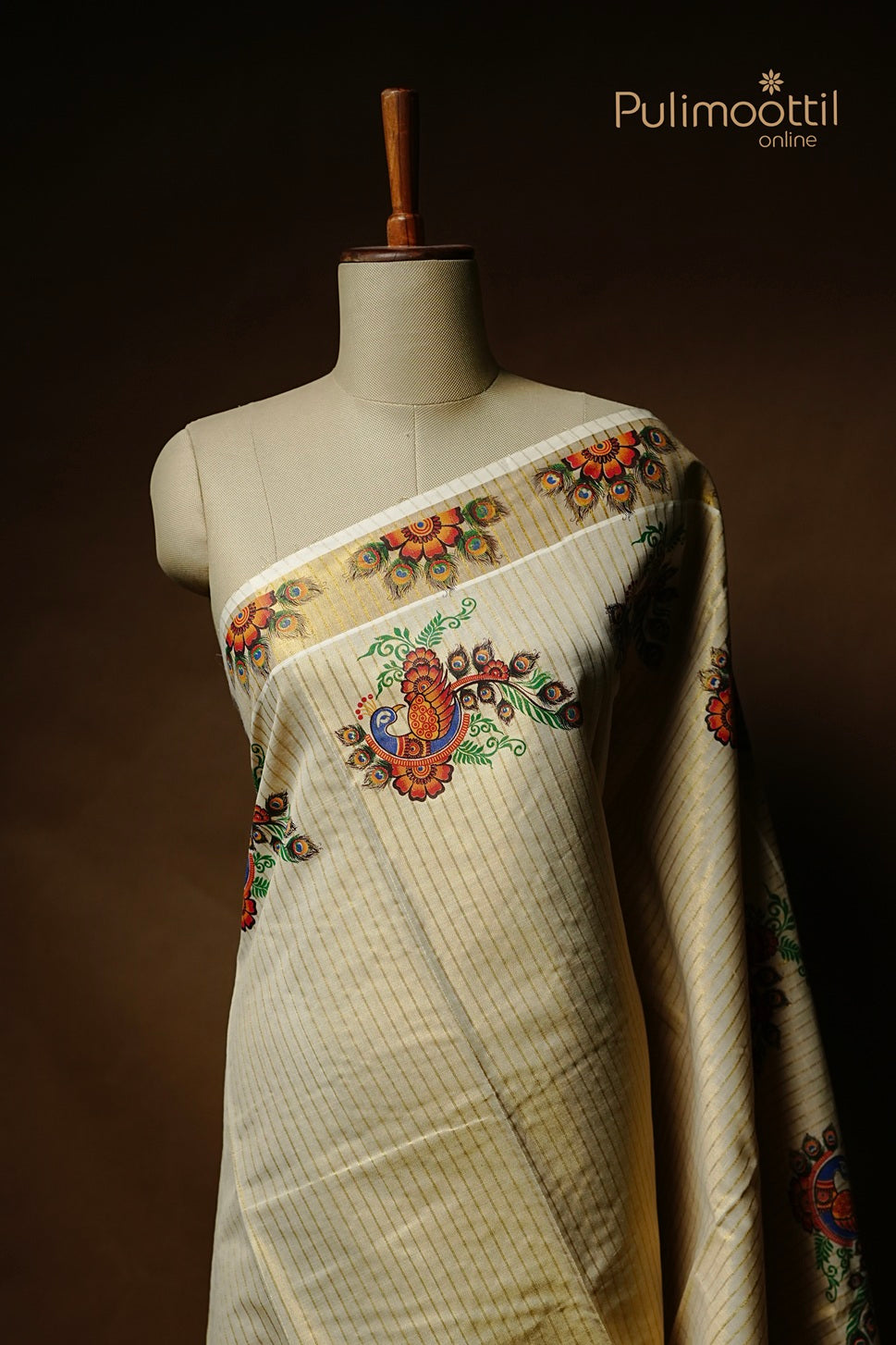 Kerala Traditional Golden Tissue Set Saree