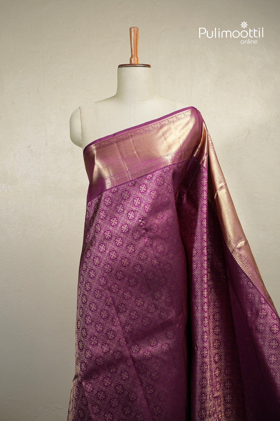 Purple Colour Kanchipuram Brocade Wedding Saree