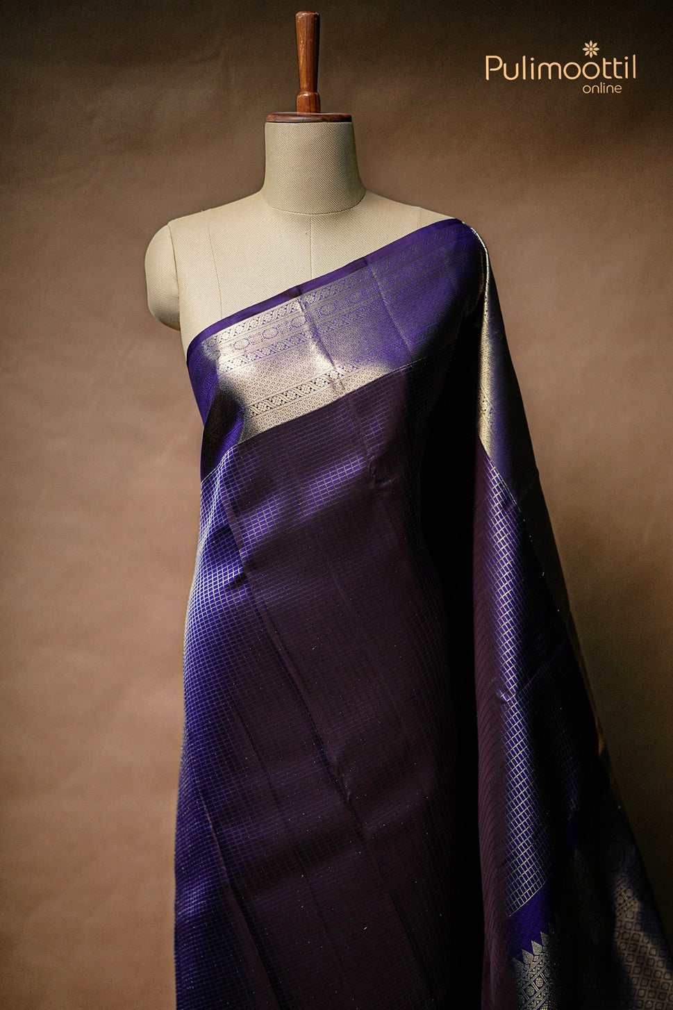 Violet Colour Kanchipuram Brocade Wedding Saree