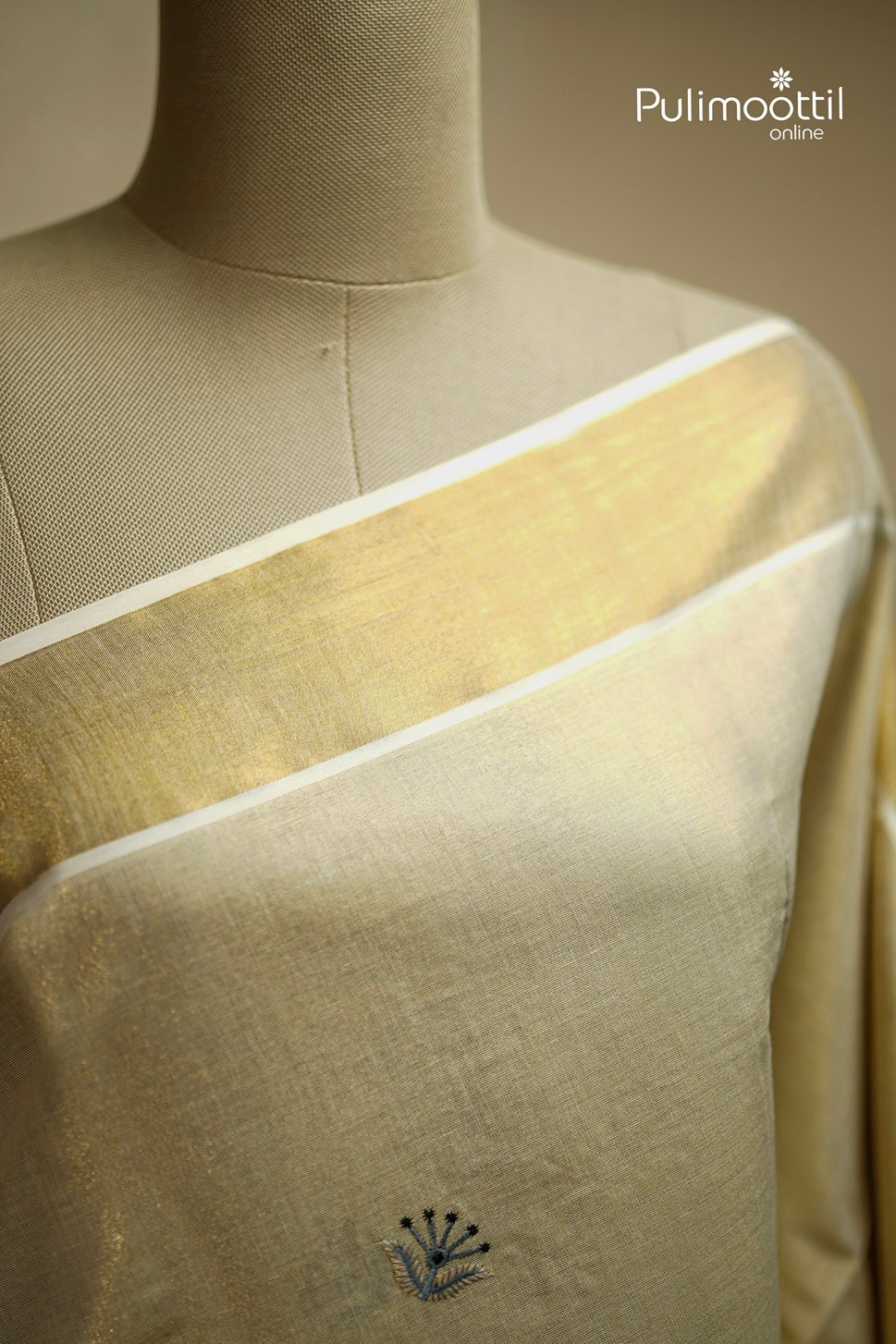 Kerala Traditional Golden Tissue Set Saree