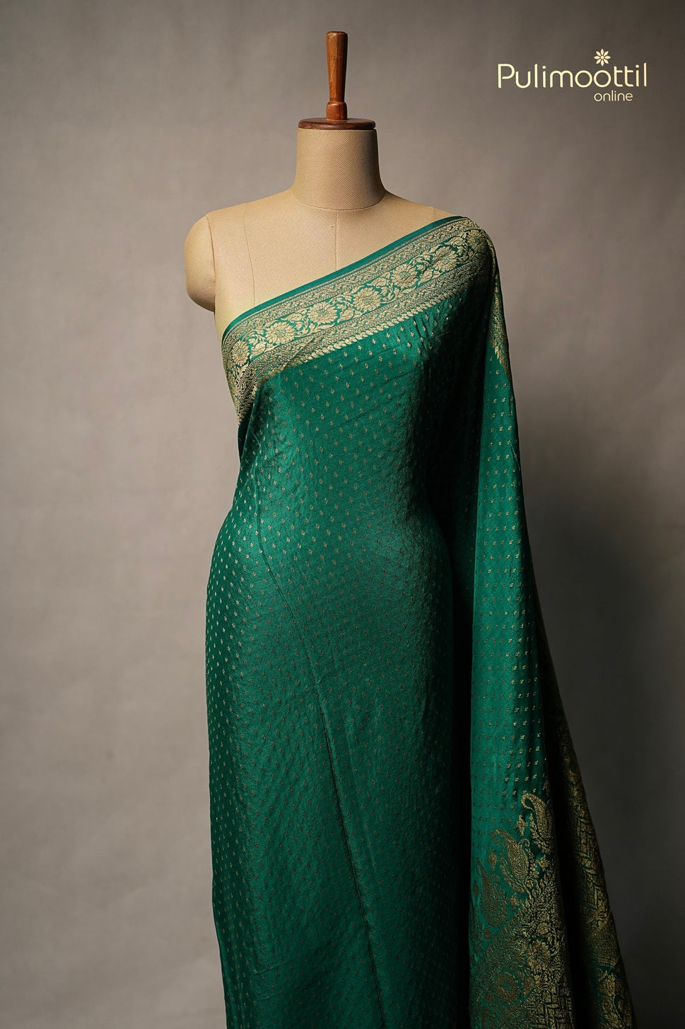 Peacock Green Colour Banarasi Saree
