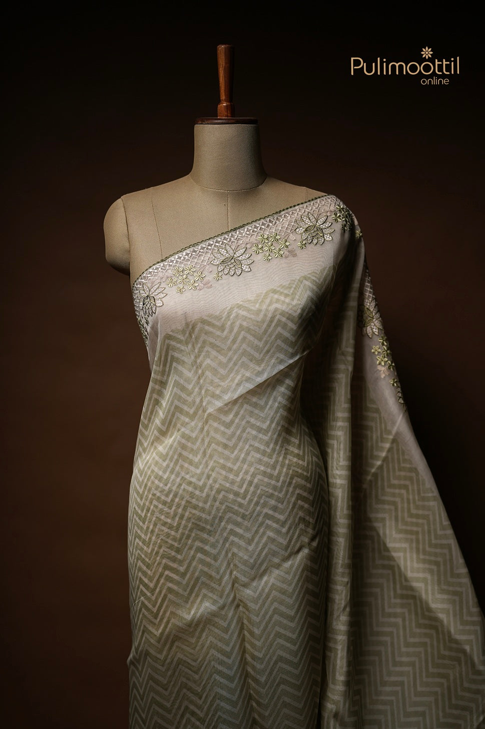 Pastel Light Green Colour Organza Fancy Saree