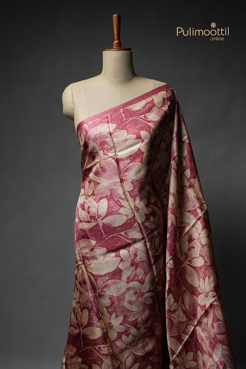 Onion Pink Colour Tussar Silk Saree