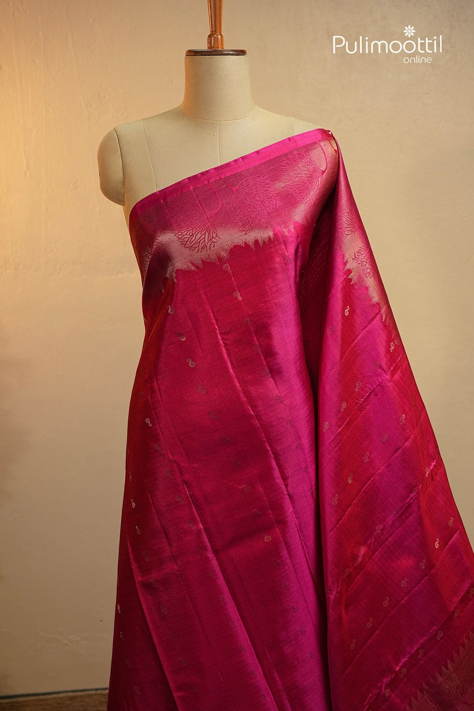 Dark Pink Colour Kanchipuram Designer Saree